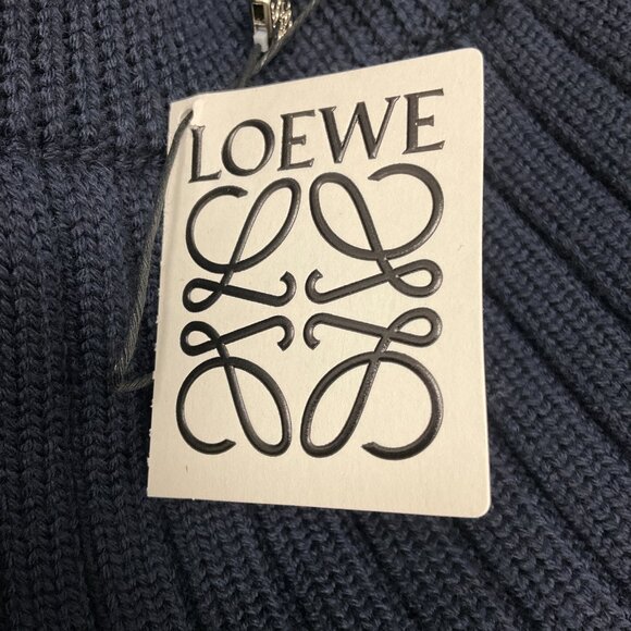 Loewe Navy Blue Marino Layered Wool Knit Skirt Trousers - Picture 5 of 6